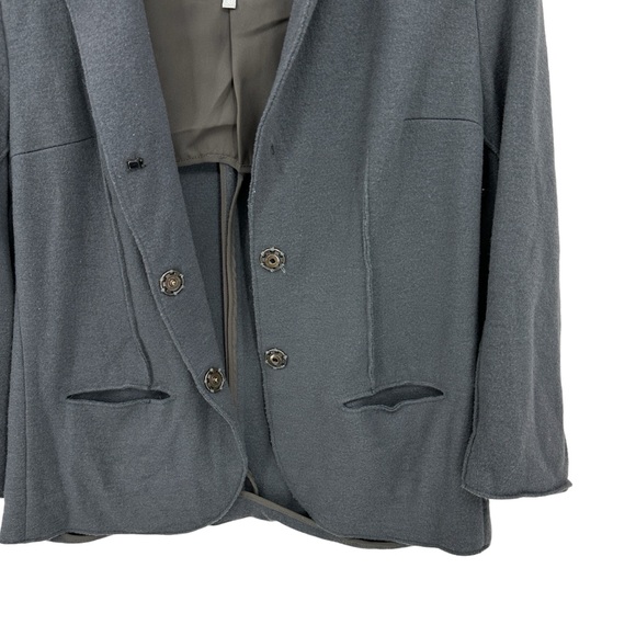 OLIVIER STRELLI Jacket Snap Closure Coat Wool Blend Belgium Gray - Picture 4 of 8